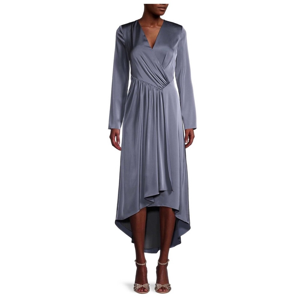 Kay Unger Helena Hi-Lo Charmeuse Midi Dress 4